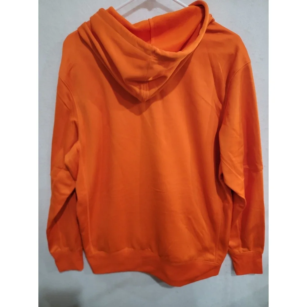 Nike Orange Hoodie Mens Large Pullover‎ Fleece Sweatshirt Gym Training Sport